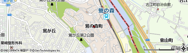 兵庫県川西市鴬の森町周辺の地図