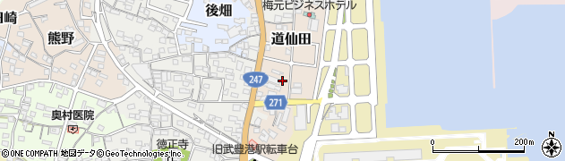 愛知県知多郡武豊町道仙田周辺の地図