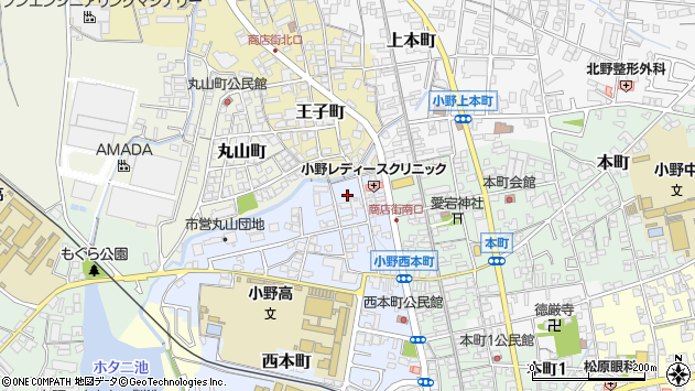 〒675-1375 兵庫県小野市西本町の地図