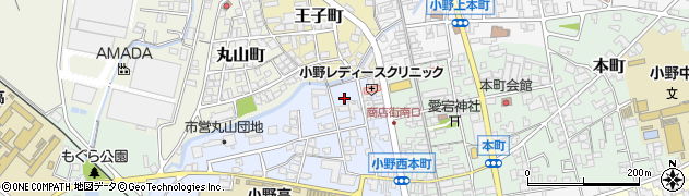 兵庫県小野市西本町周辺の地図