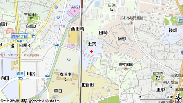 〒470-2542 愛知県知多郡武豊町土穴の地図
