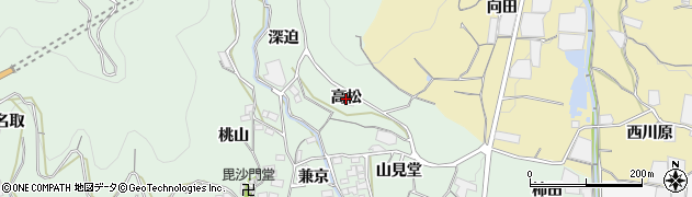 愛知県蒲郡市神ノ郷町（高松）周辺の地図