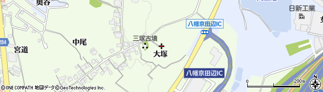 京都府八幡市美濃山（大塚）周辺の地図