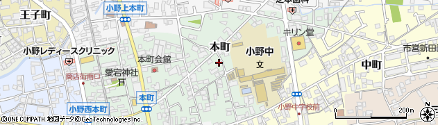 兵庫県小野市本町610周辺の地図