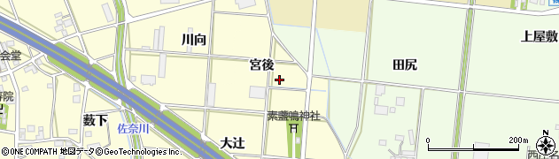 愛知県豊川市樽井町宮後周辺の地図
