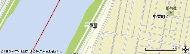 愛知県西尾市西奥田町（二番割）周辺の地図