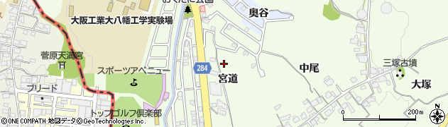 京都府八幡市美濃山（宮道）周辺の地図