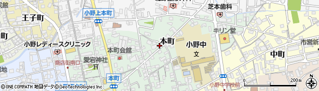 兵庫県小野市本町597周辺の地図
