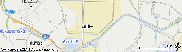 愛知県新城市中宇利（瓜山）周辺の地図
