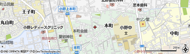 兵庫県小野市本町595周辺の地図