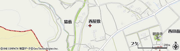 愛知県新城市富岡（西屋敷）周辺の地図