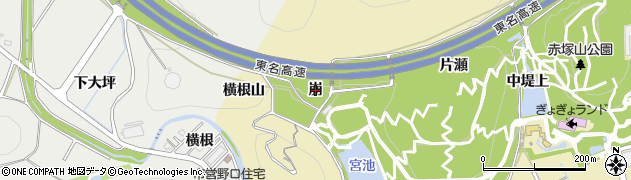 愛知県豊川市市田町（崩）周辺の地図