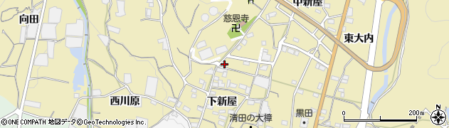 愛知県蒲郡市清田町中新屋17周辺の地図