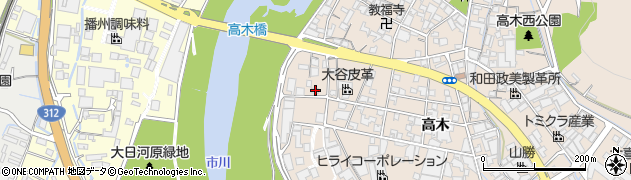 兵庫県姫路市花田町高木304周辺の地図