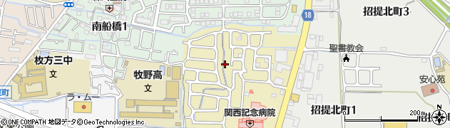 大阪府枚方市西招提町1166周辺の地図