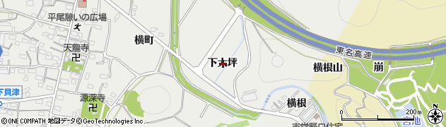 愛知県豊川市平尾町下大坪周辺の地図