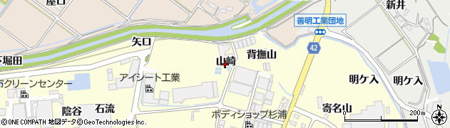 愛知県西尾市吉良町岡山（山崎）周辺の地図