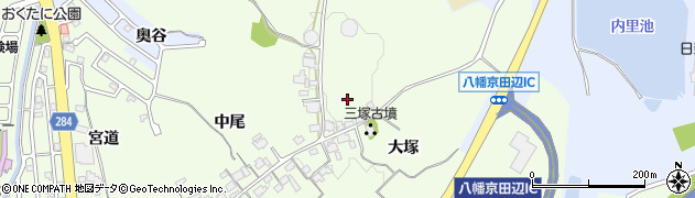 京都府八幡市美濃山（狐谷）周辺の地図