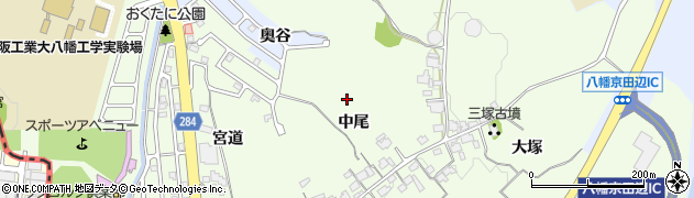 京都府八幡市美濃山中尾周辺の地図