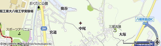 京都府八幡市美濃山（中尾）周辺の地図