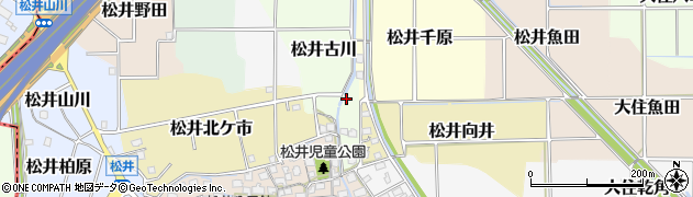 京都府京田辺市松井古川周辺の地図