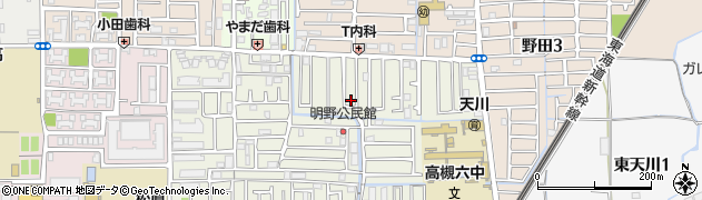 大阪府高槻市明野町周辺の地図