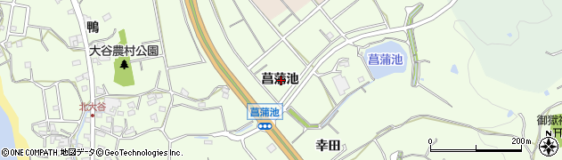 愛知県常滑市大谷菖蒲池周辺の地図