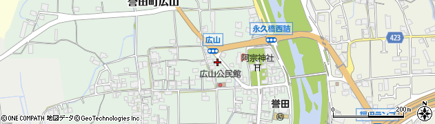 兵庫県たつの市誉田町広山394周辺の地図