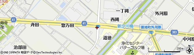 愛知県西尾市上矢田町（汐川）周辺の地図
