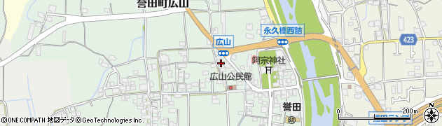 兵庫県たつの市誉田町広山396周辺の地図