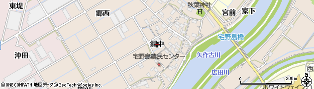 愛知県西尾市宅野島町（郷中）周辺の地図