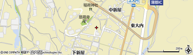 愛知県蒲郡市清田町中新屋22周辺の地図