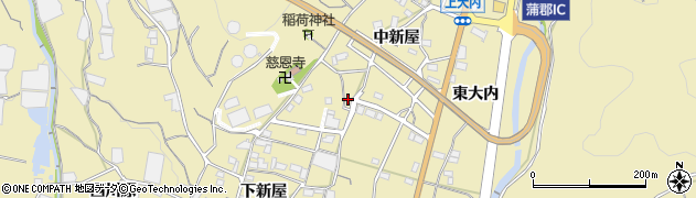 愛知県蒲郡市清田町中新屋28周辺の地図
