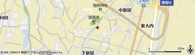 愛知県蒲郡市清田町中新屋18周辺の地図