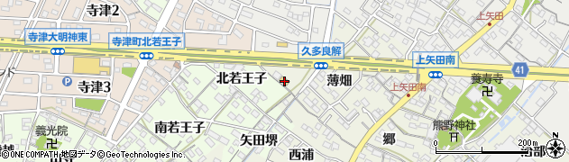 愛知県西尾市下矢田町久多良解37周辺の地図