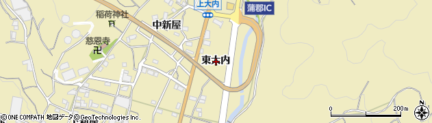 愛知県蒲郡市清田町東大内周辺の地図