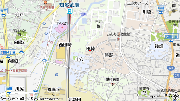 〒470-2505 愛知県知多郡武豊町田崎の地図