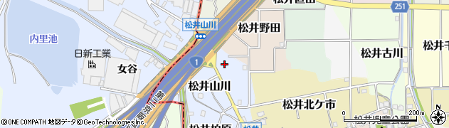 京都府京田辺市松井山川周辺の地図
