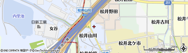 京都府京田辺市松井山川周辺の地図