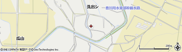 愛知県新城市富岡（洗出シ）周辺の地図