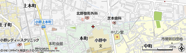 兵庫県小野市本町587周辺の地図