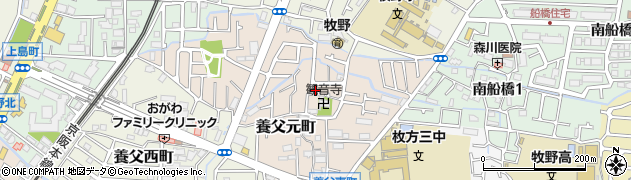 大阪府枚方市養父元町周辺の地図
