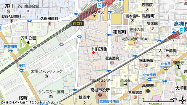 〒569-0805 大阪府高槻市上田辺町の地図