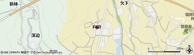 愛知県蒲郡市清田町向田周辺の地図