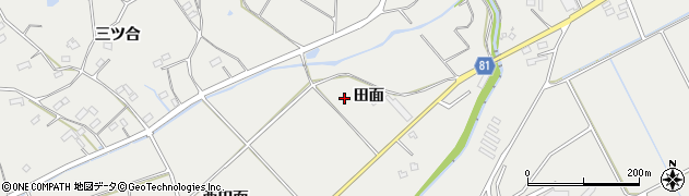 愛知県新城市富岡田面周辺の地図