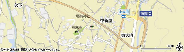 愛知県蒲郡市清田町中新屋25周辺の地図