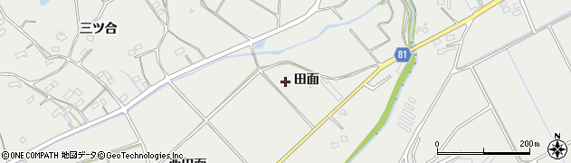 愛知県新城市富岡（田面）周辺の地図