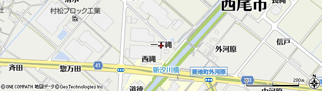 愛知県西尾市菱池町（一丁縄）周辺の地図