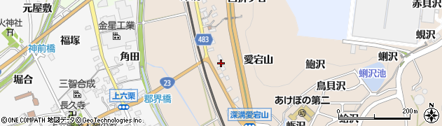 愛知県額田郡幸田町深溝愛宕山27周辺の地図