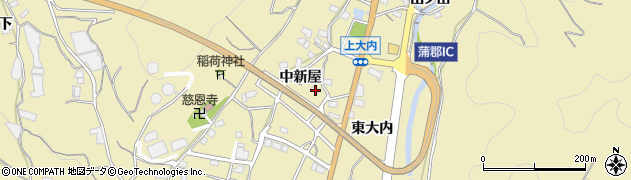 愛知県蒲郡市清田町中新屋55周辺の地図